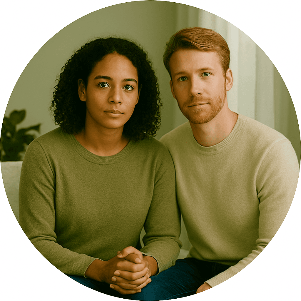 Two people talking representing relationship counseling